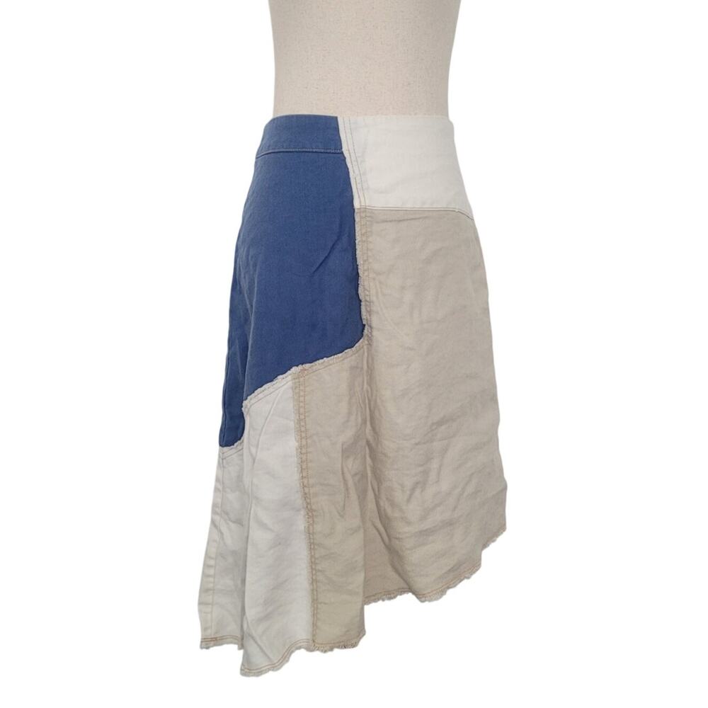 Holding Horses Patchwork Asymmetrical Midi Skirt Size 0 Cowgirl Boho Western